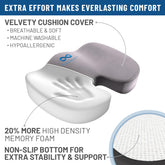 Everlasting Comfort Doctor Recommended Memory Foam Seat Cushions for Office Chairs - HSA FSA Eligible Tailbone Pain Relief Cushion, Sciatica & Back Support, Office Chair Cushion & Car Seat Cushion
